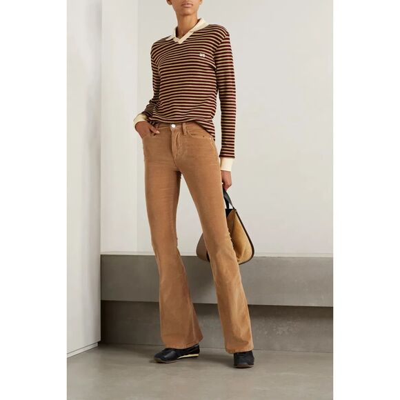 Frame Corduroy Le High Flare Leg Pant - Tan 27 - Picture 1 of 11